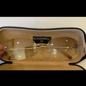 CHANEL Vintage AUTHENTIC sunglasses Rimless pink⚡️